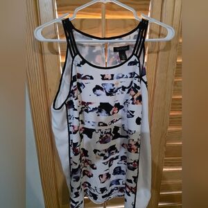 White House Black Market Abstract Print Tank Top